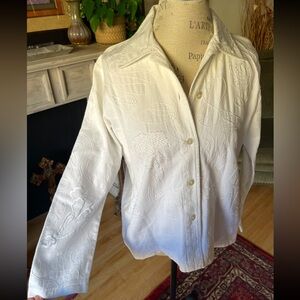 DRAPER’S & DAMON’S Women’s White Beaded & Embroidered Jacket EUC Sz S